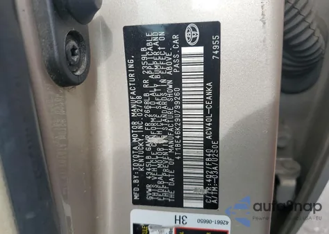 2009 Toyota Camry Base from USA, damaged, VIN 4T1BE46K29U799260